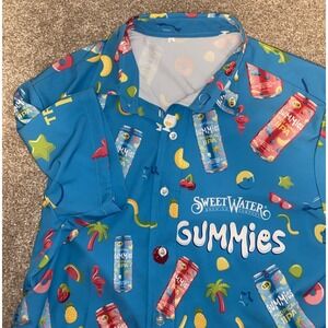 Sweet Water Gummies All Over Print Colorful Beer Cans And Fruit Mens Shirt XL